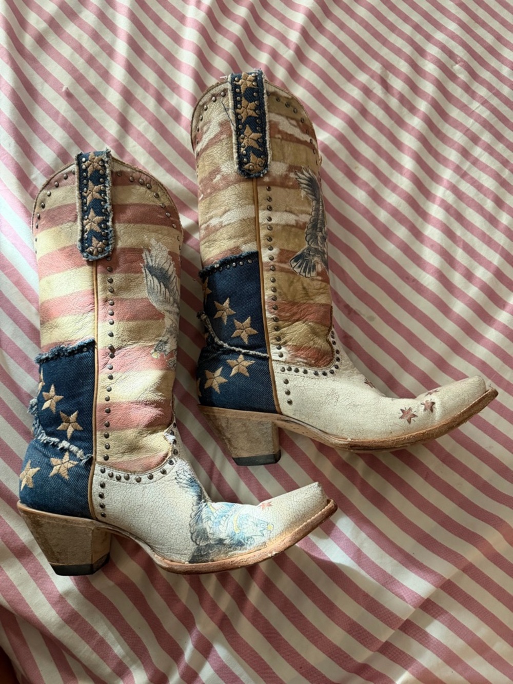 Old Gringo Tan & Blue Leather Cowboy Boots - Picture 4 of 7